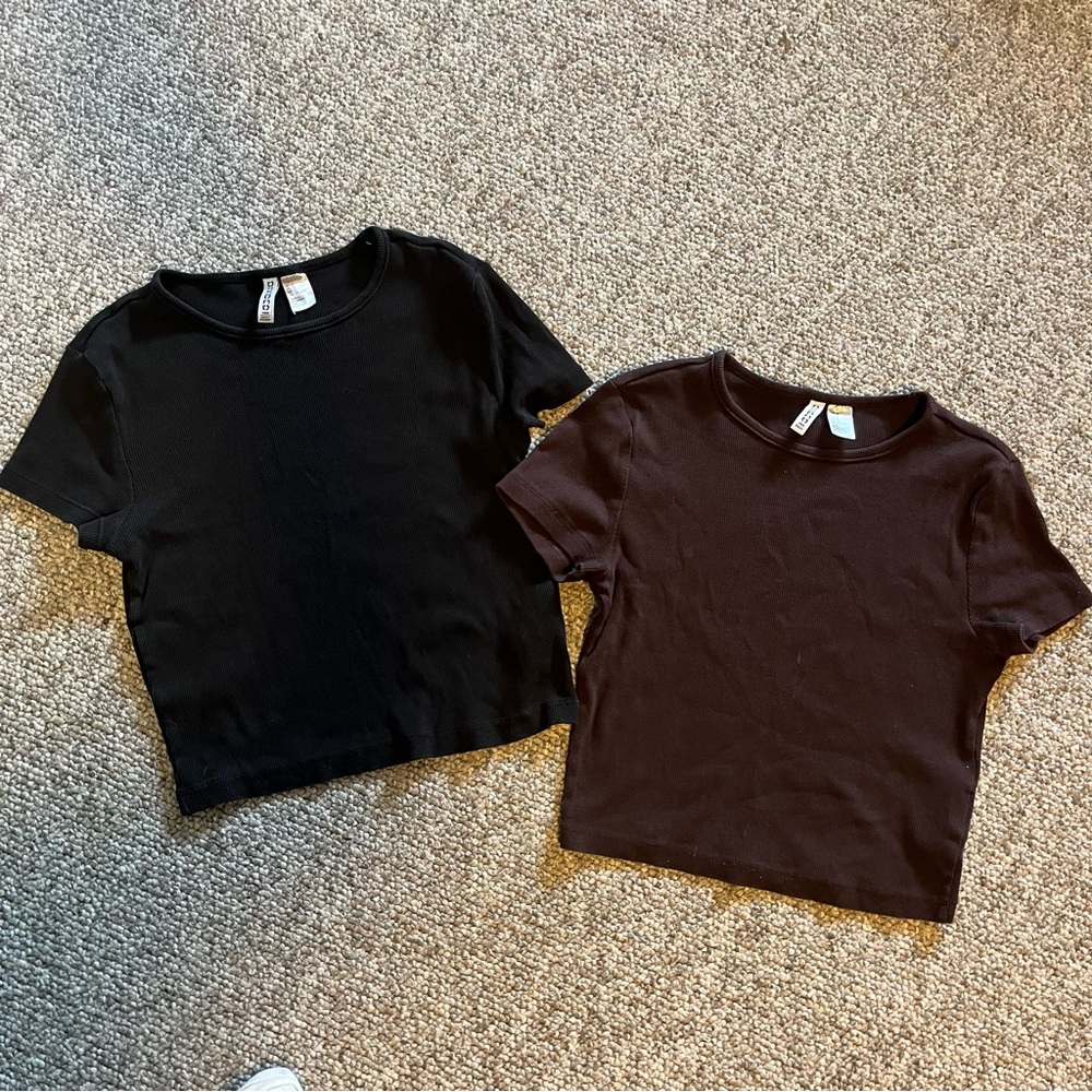 H&M ribbed crop tees